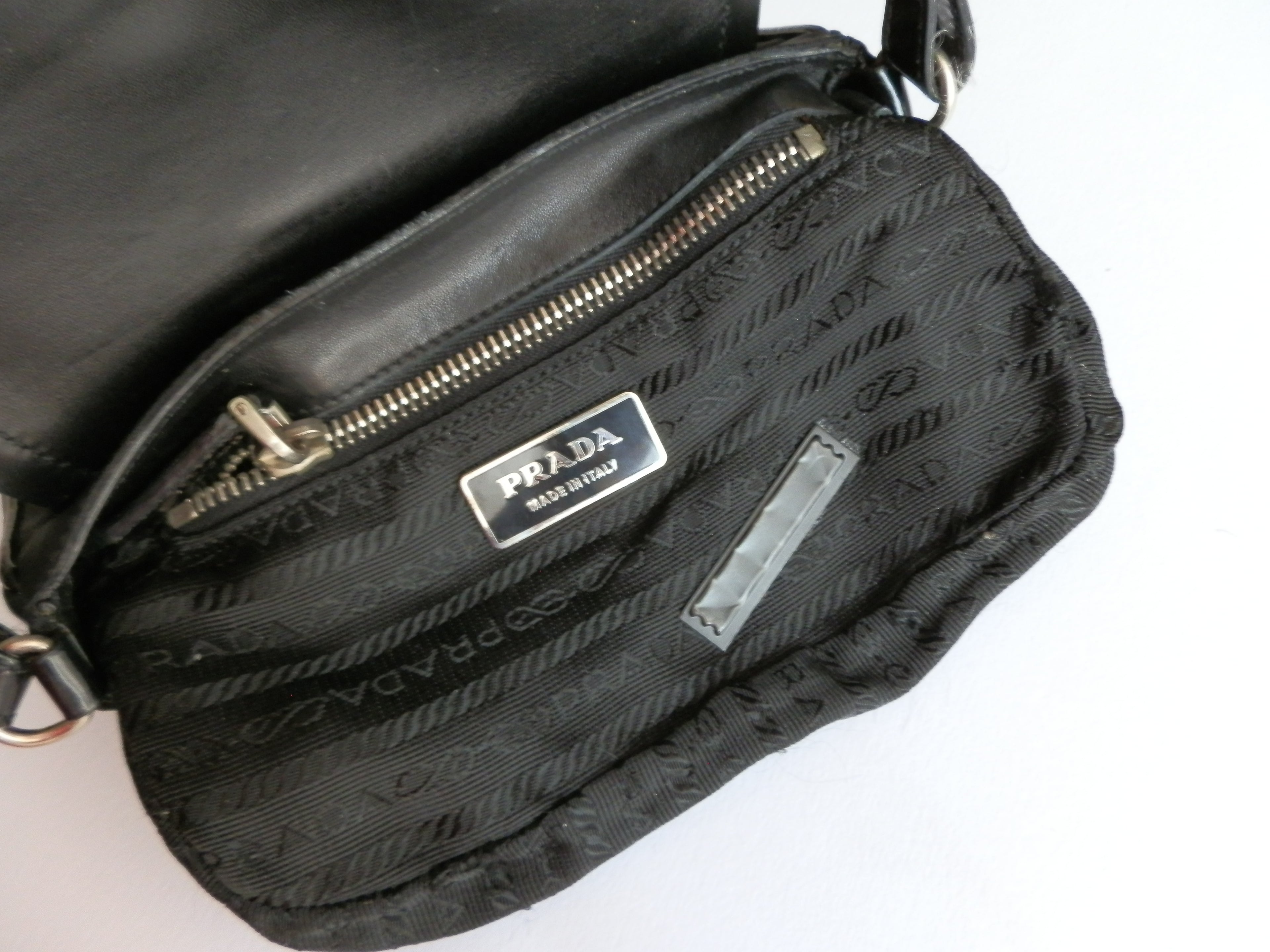 Prada black nylon clutch