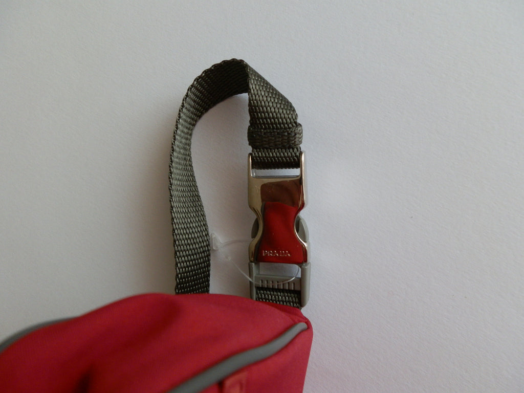 Prada red nylon mini bag