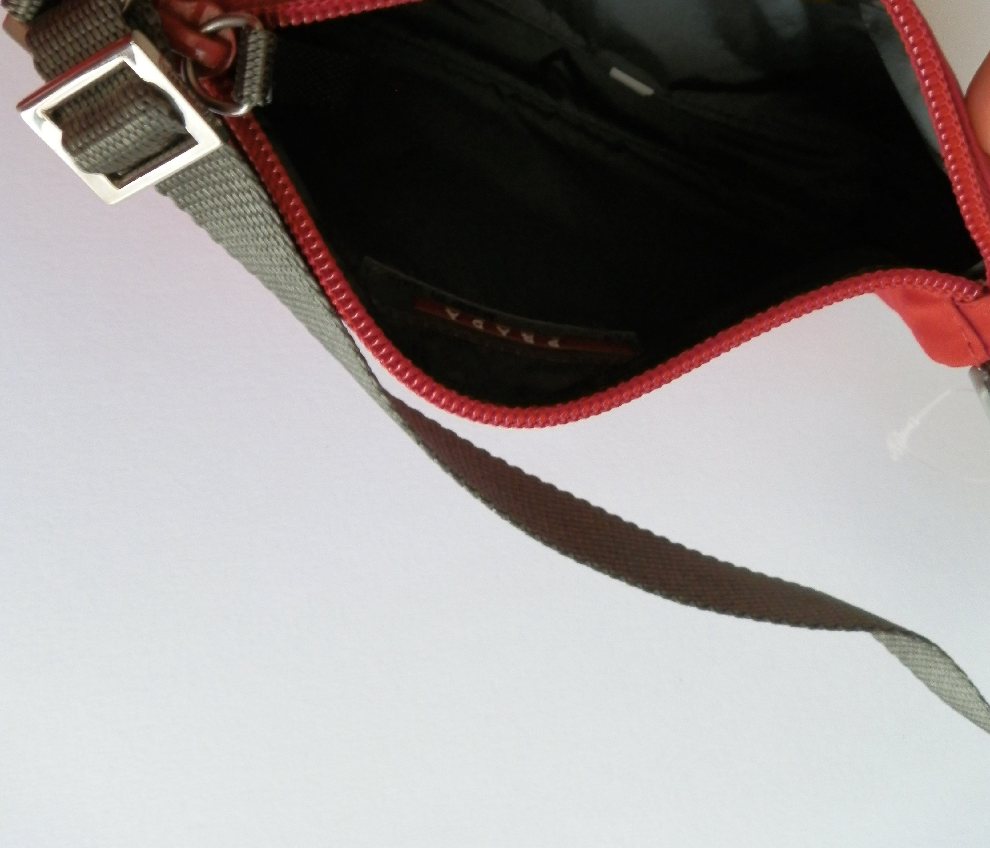 Prada red nylon mini bag