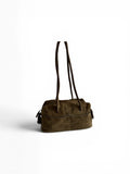 Prada green suede shoulder bag
