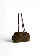 Prada green suede shoulder bag