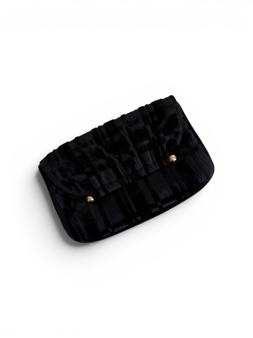 80s black velvet clutch
