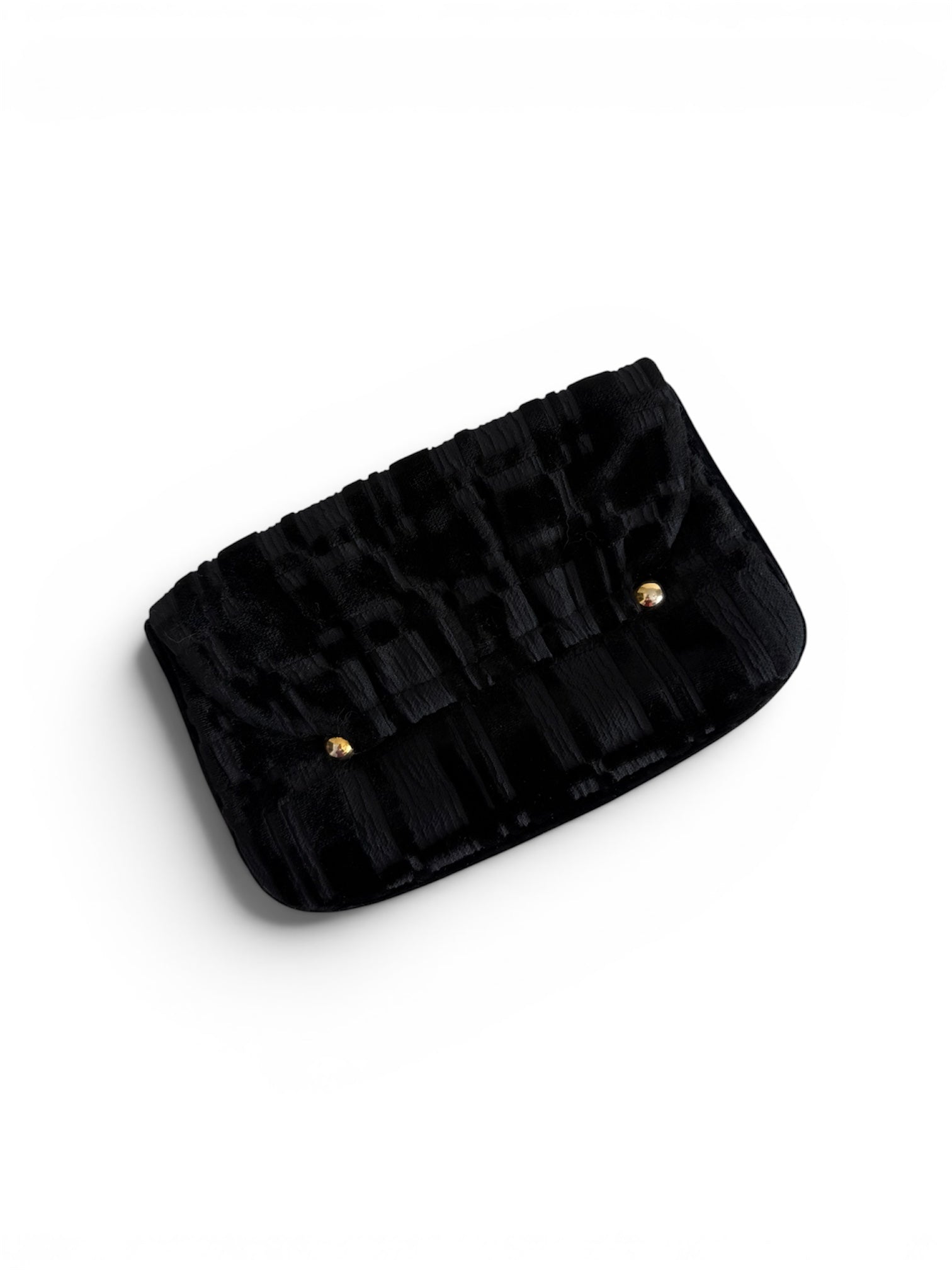 80s black velvet clutch