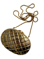 Vintage gold clutch egg strass 80s