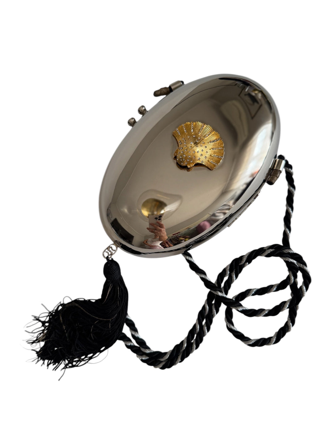 Clutch silver gold shell