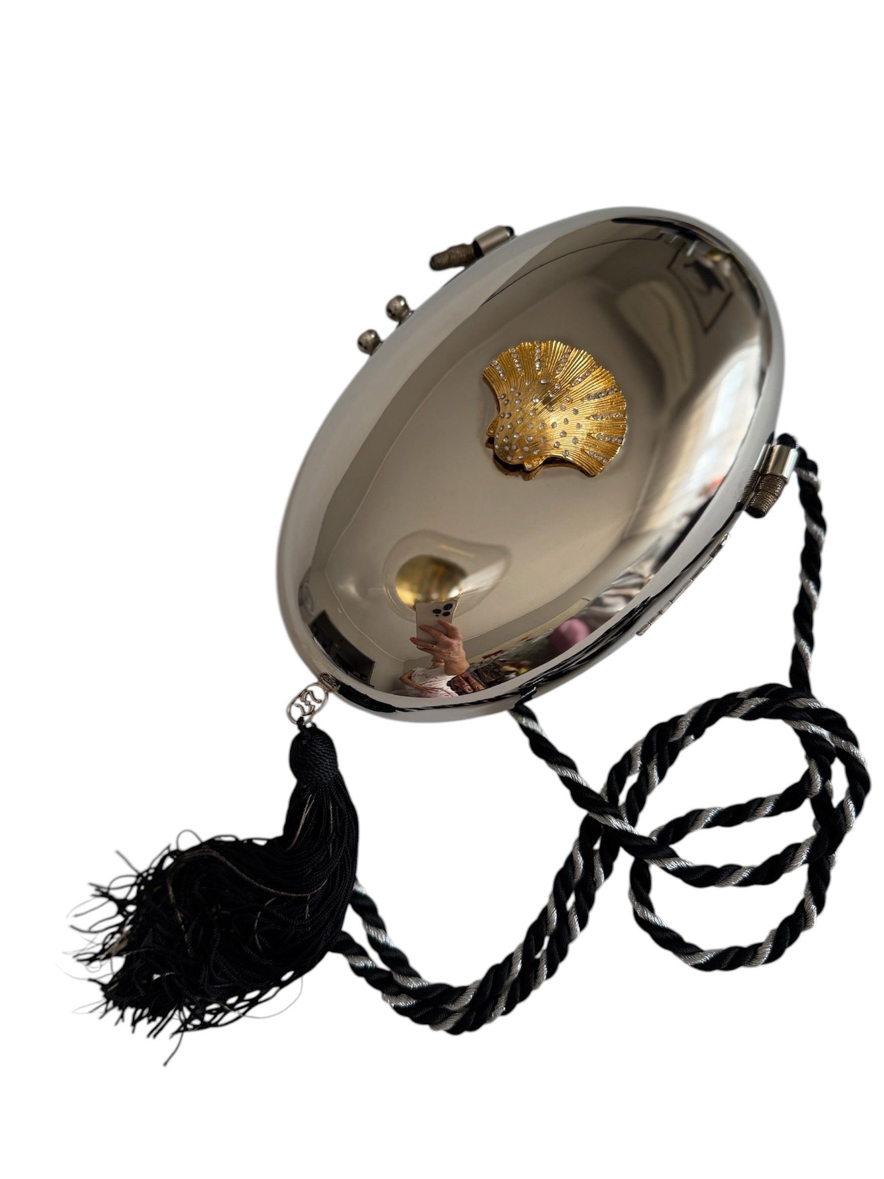 Clutch silver gold shell