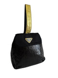 Prada gold black python bag