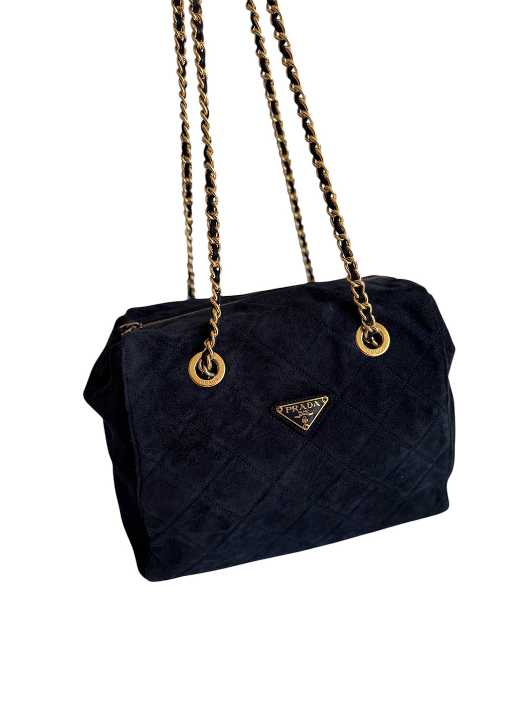 Prada blue suede bag 2000s
