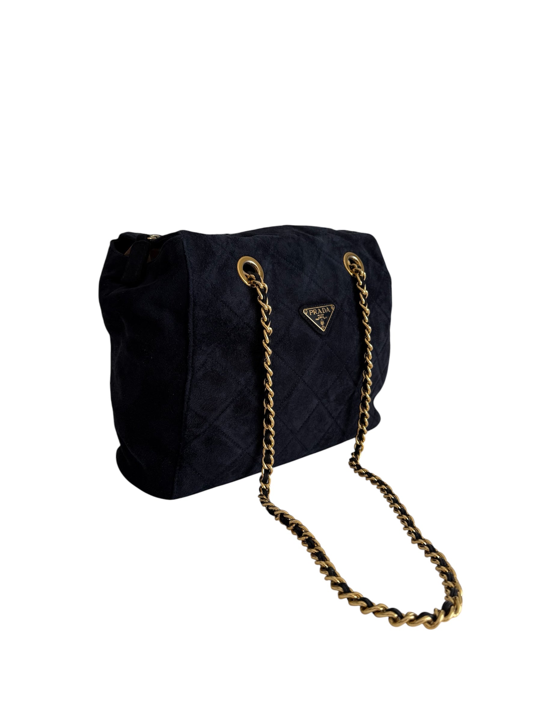 Prada blue suede bag 2000s
