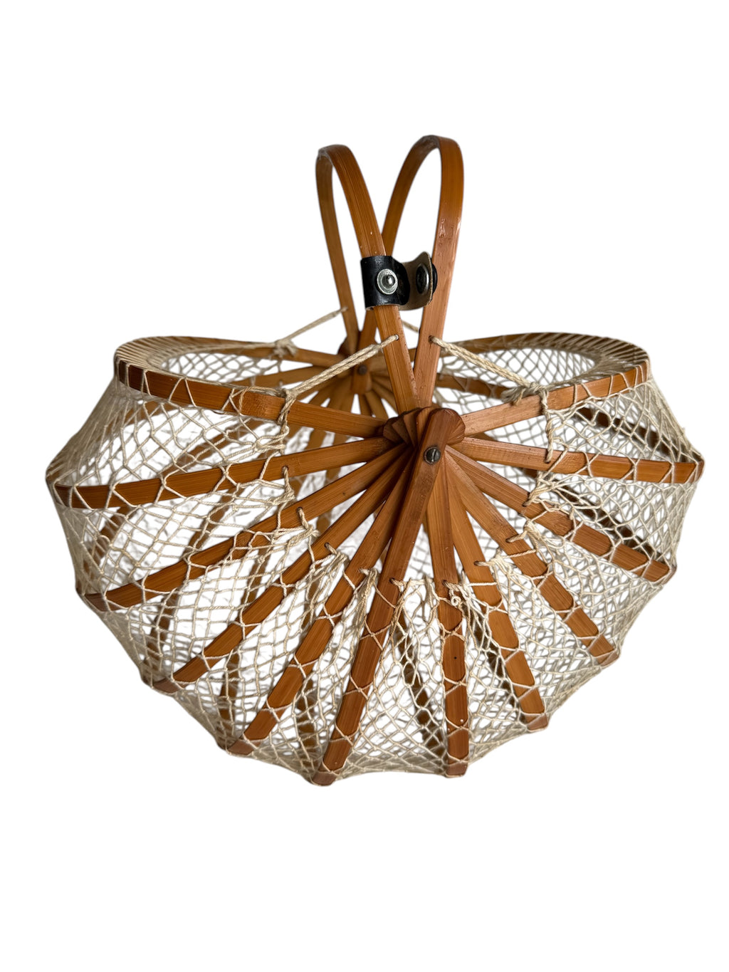 Fishing net bamboo bag 1960s