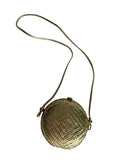 Rodo gold clutch wicker bag