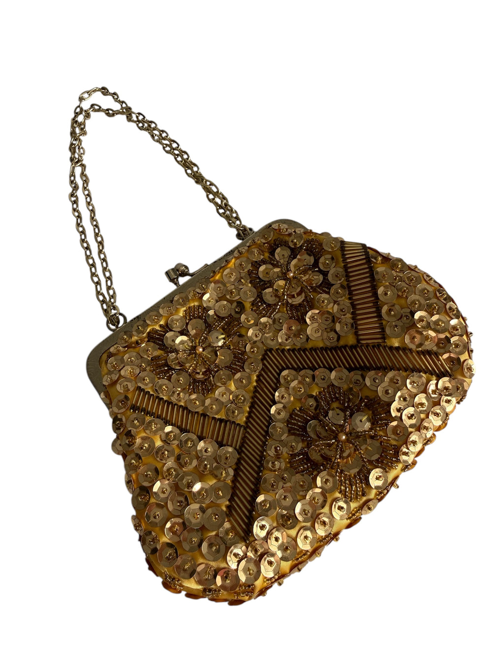 Antique gold sequined purse