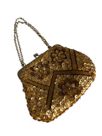 Antique gold sequined purse
