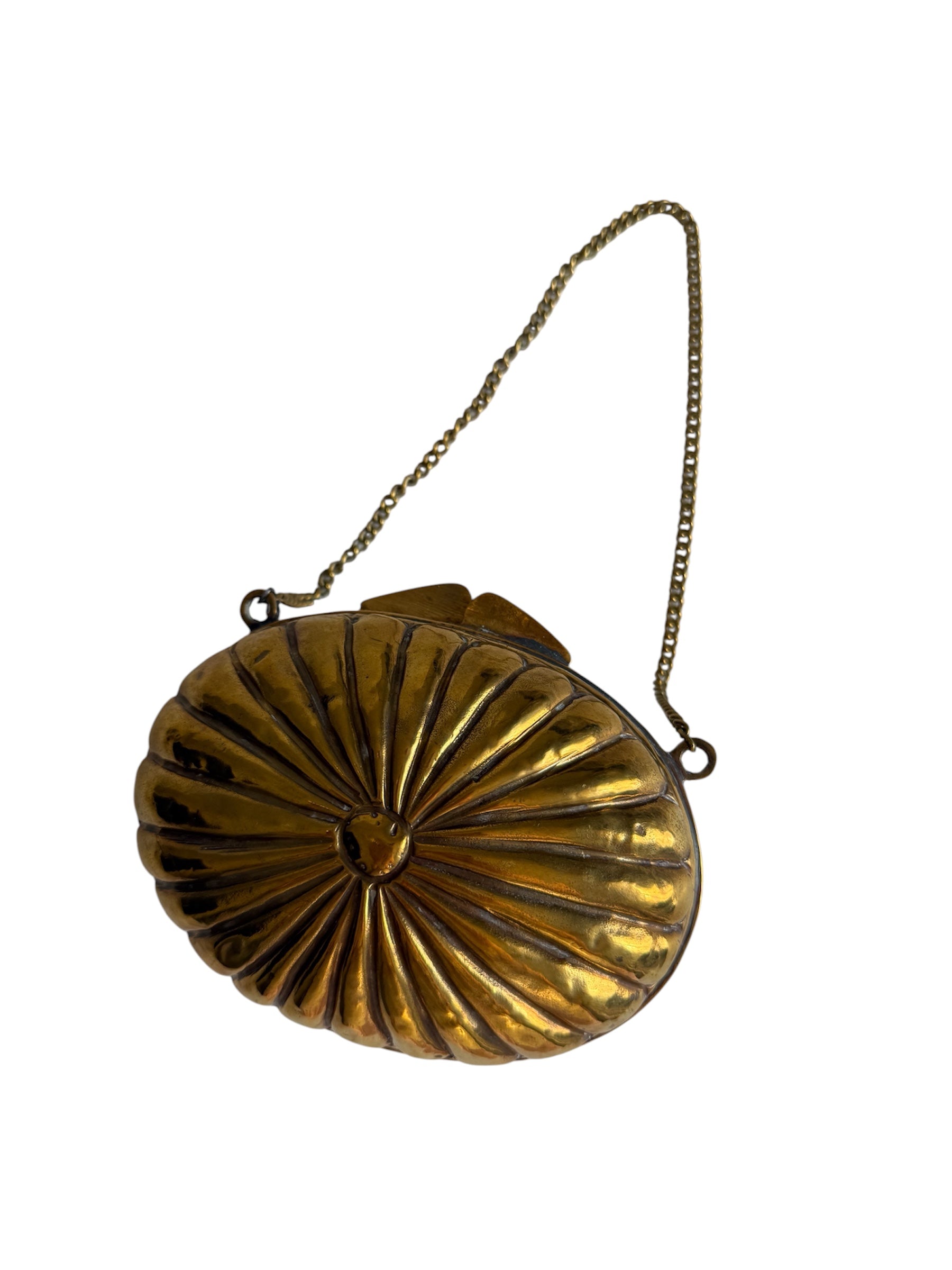 Golden brass purse
