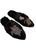 Sanayi 313 mules turtles faux fur