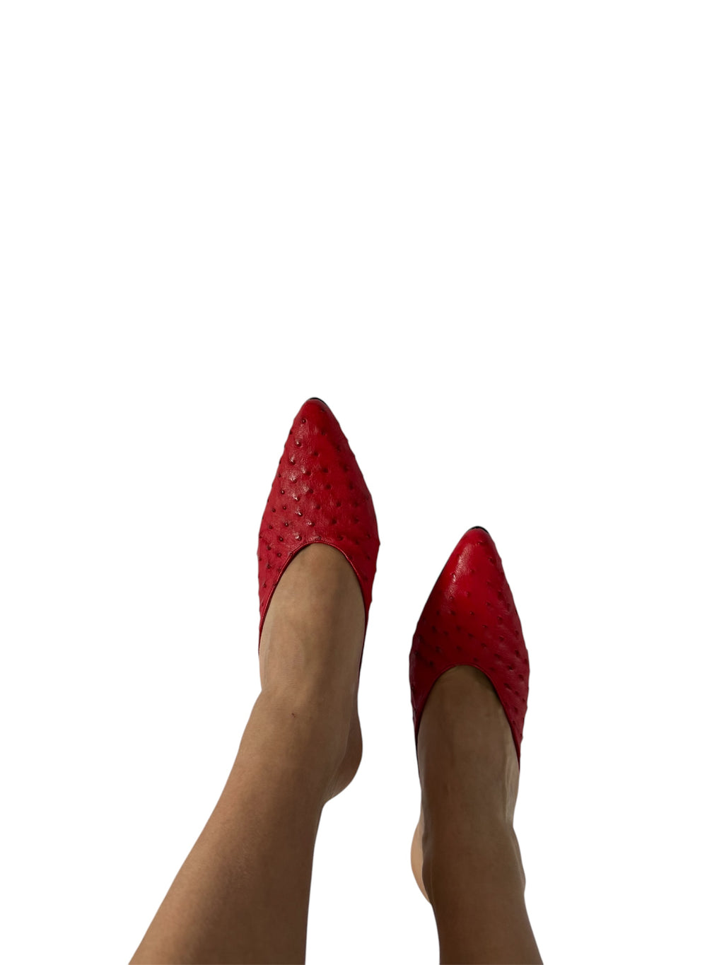 Mules vintage red ostrich