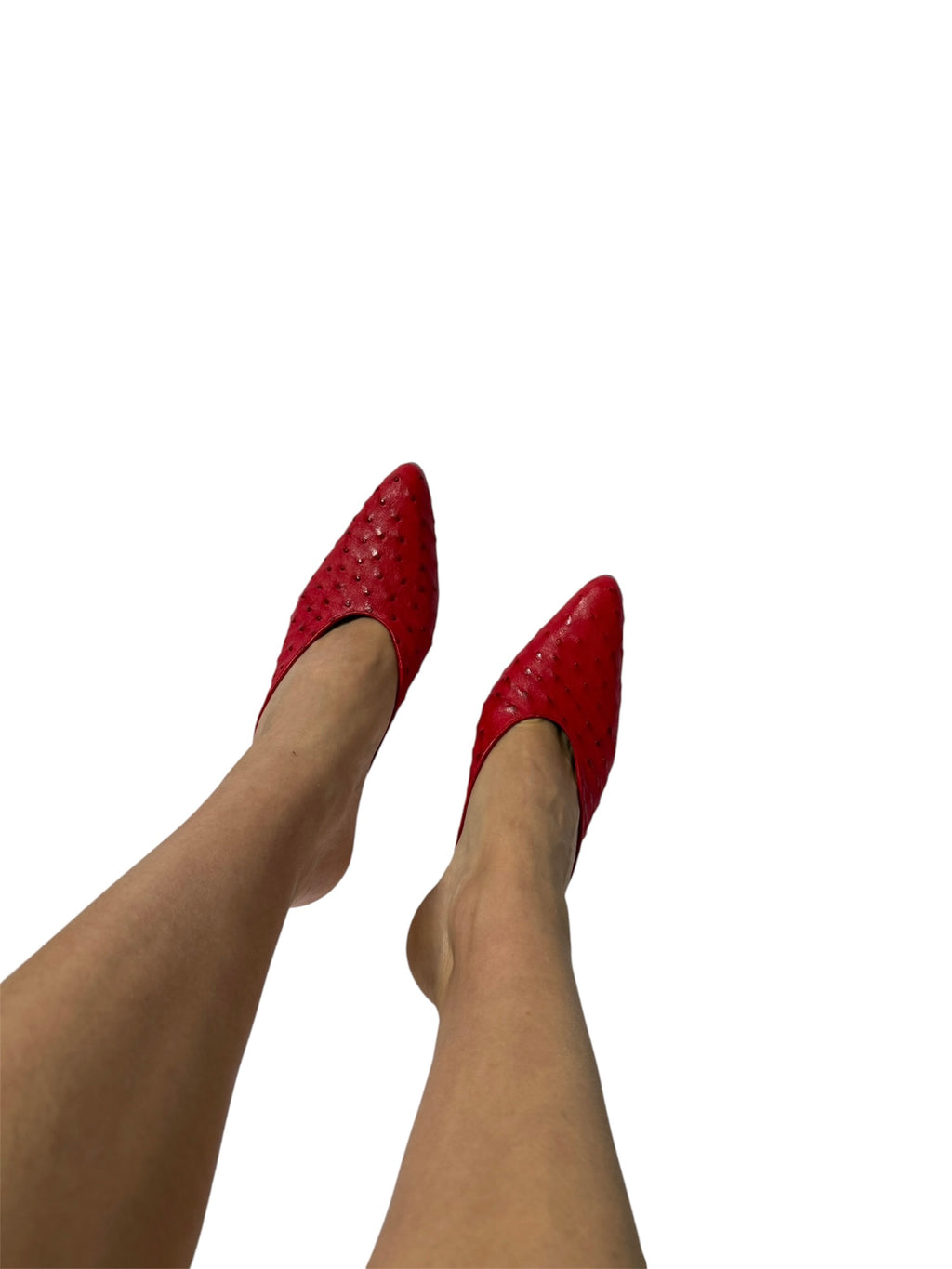 Mules vintage red ostrich