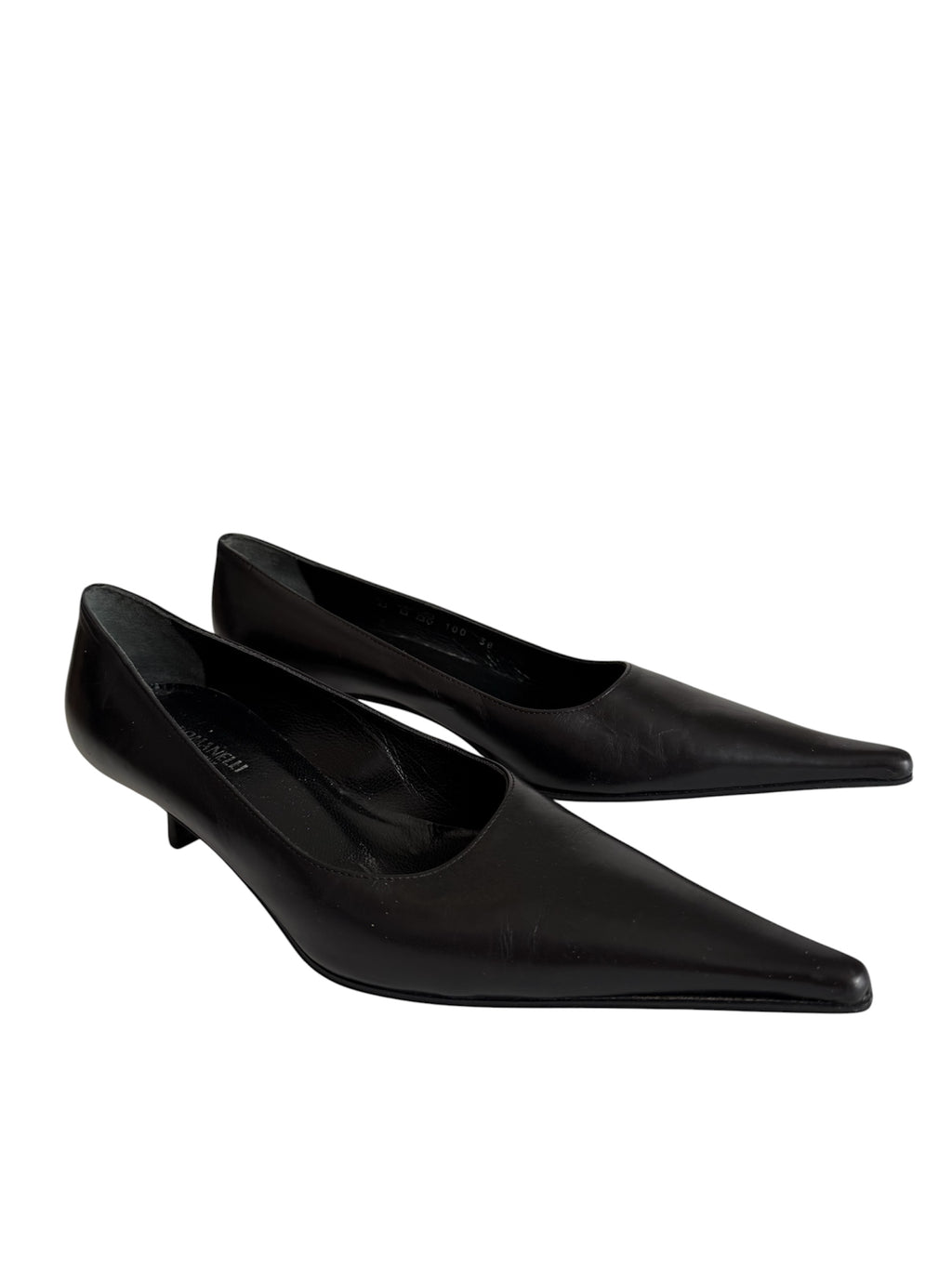 Pointed toe pumps with heel