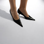 Pointed toe pumps with heel