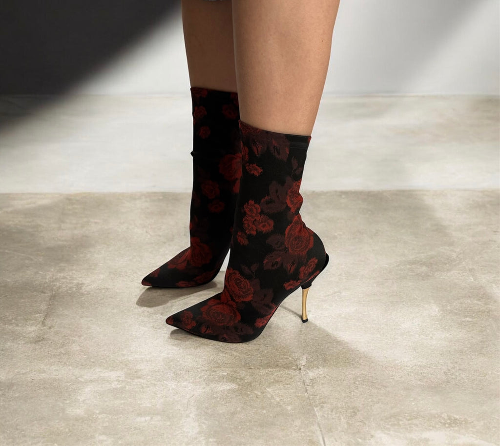 Dolce & Gabbana flowered sock boot