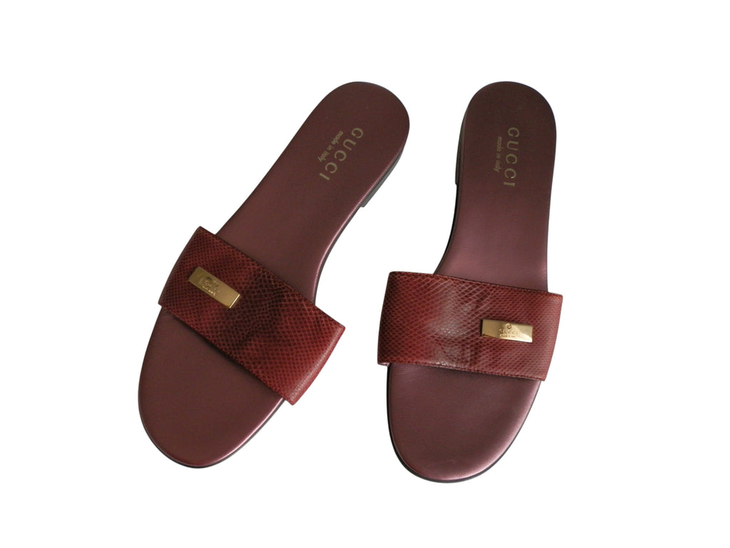 Gucci lizard flat sandals