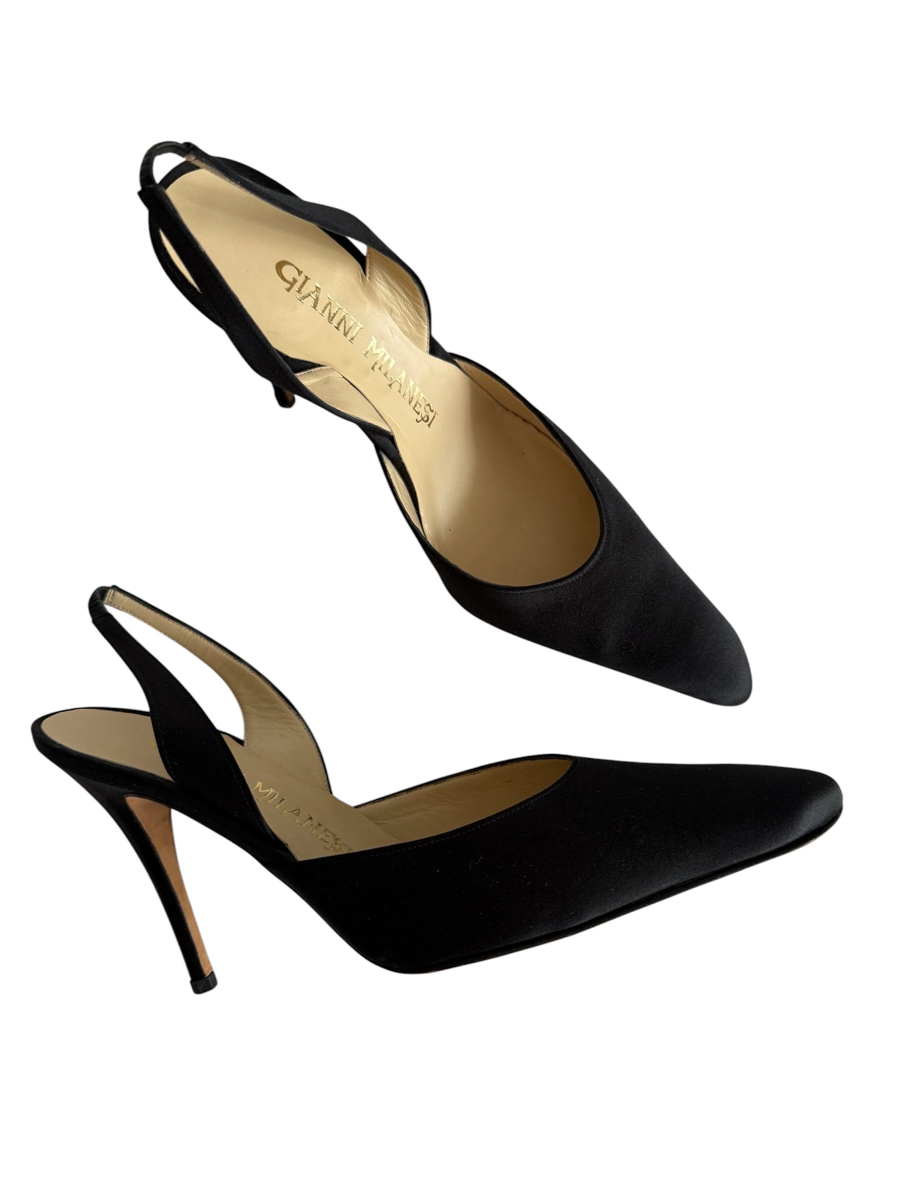 Slingback 90s silk black