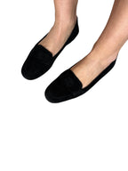 Chanel suede loafers vintage CC