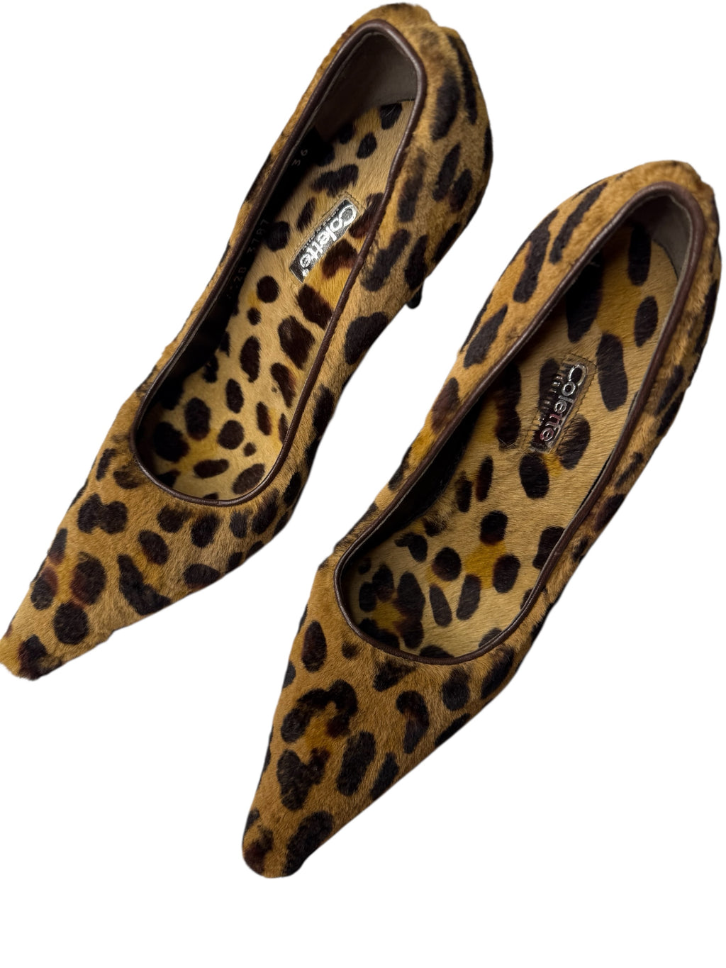 Collette vintage fur leopard heels
