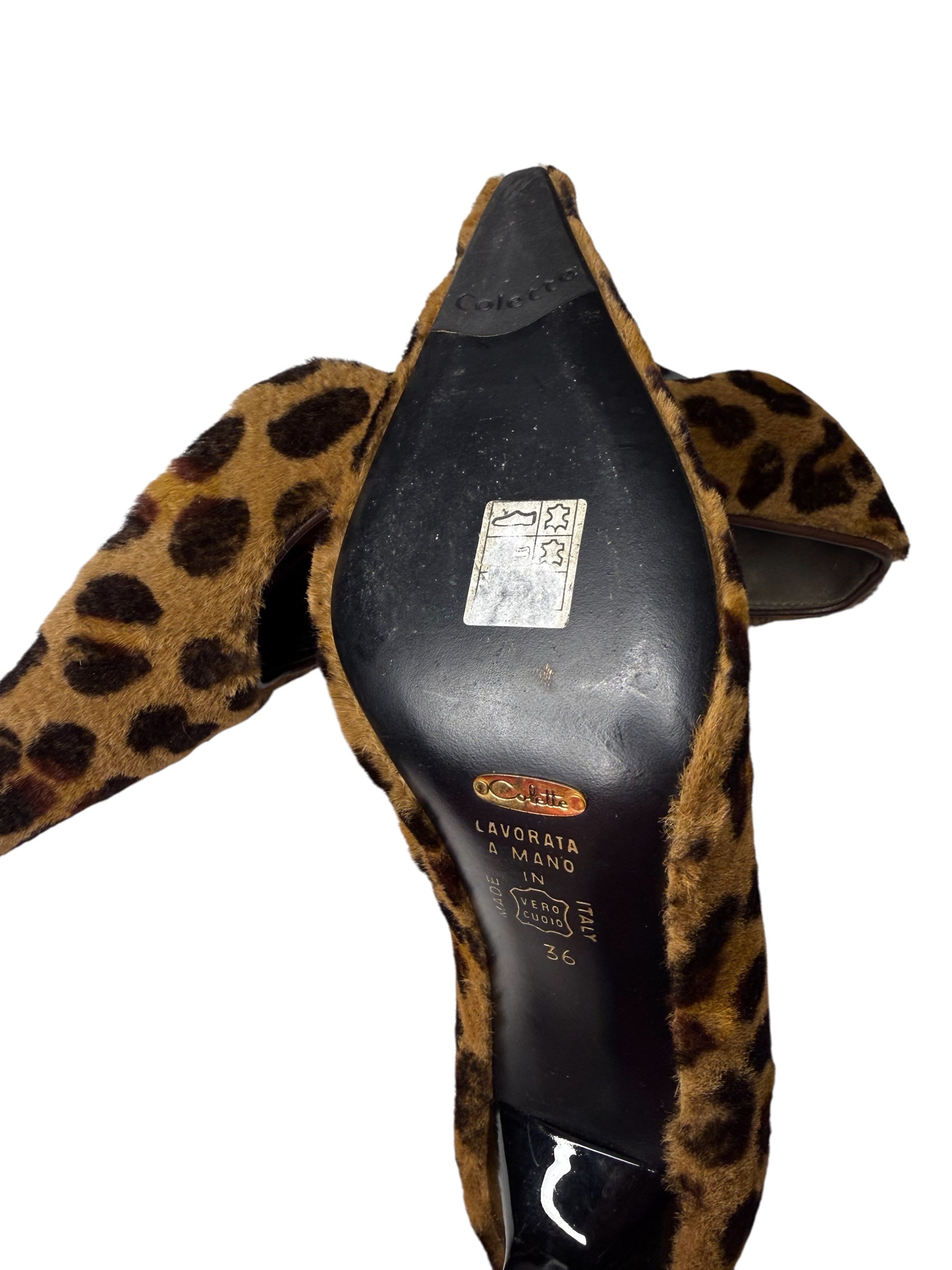 Collette vintage fur leopard heels