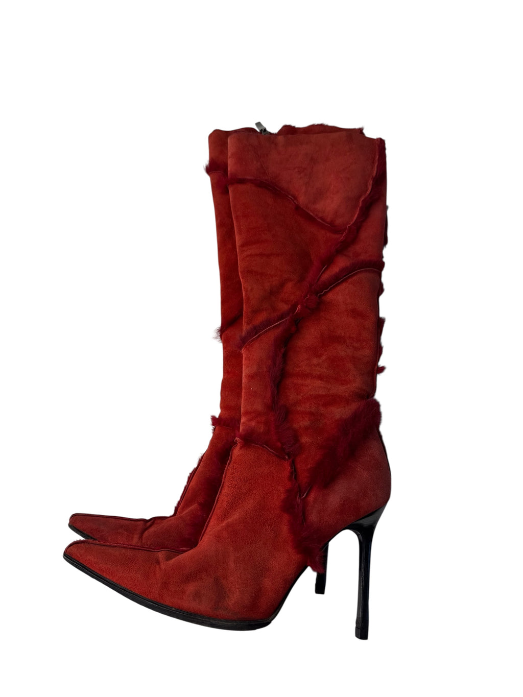 Cesare Paciotti F/W 2002 red shearling boots