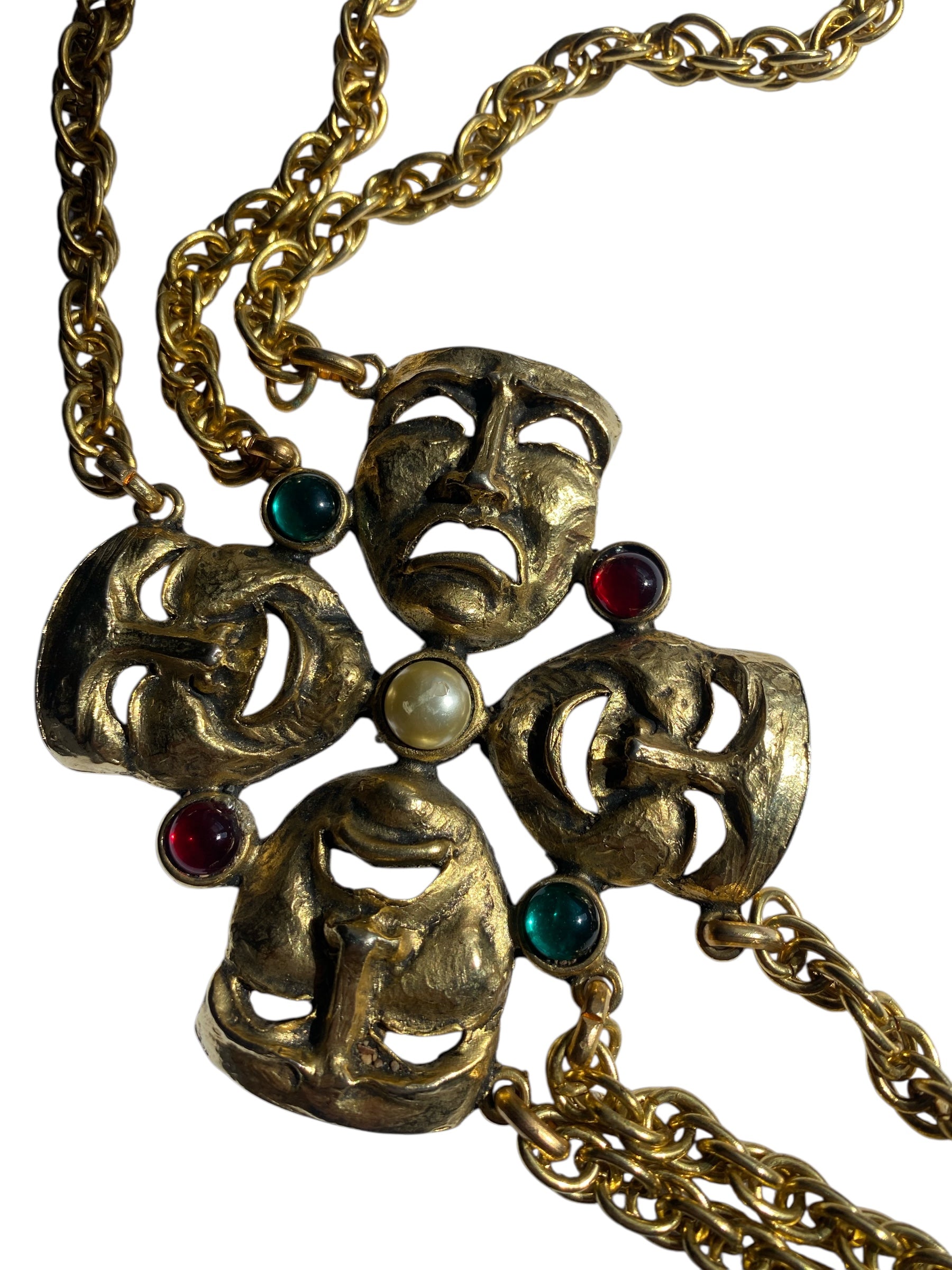 Moschino F/W 1990 gold chain mask belt