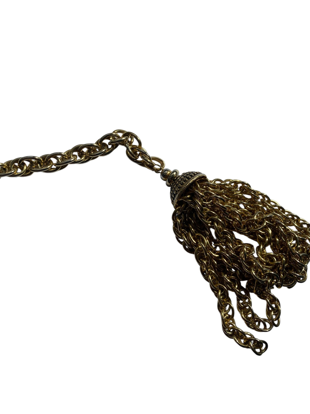 Moschino F/W 1990 gold chain mask belt