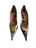 Comic leather  print high heels