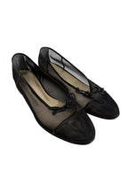 Black classic ballerinas transparent mesh