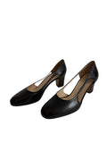 Black heels cut out leather