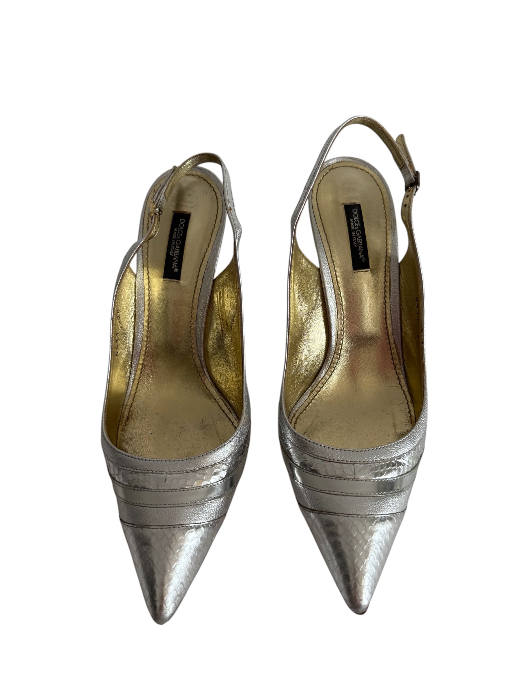 Dolce & Gabbana silver heels