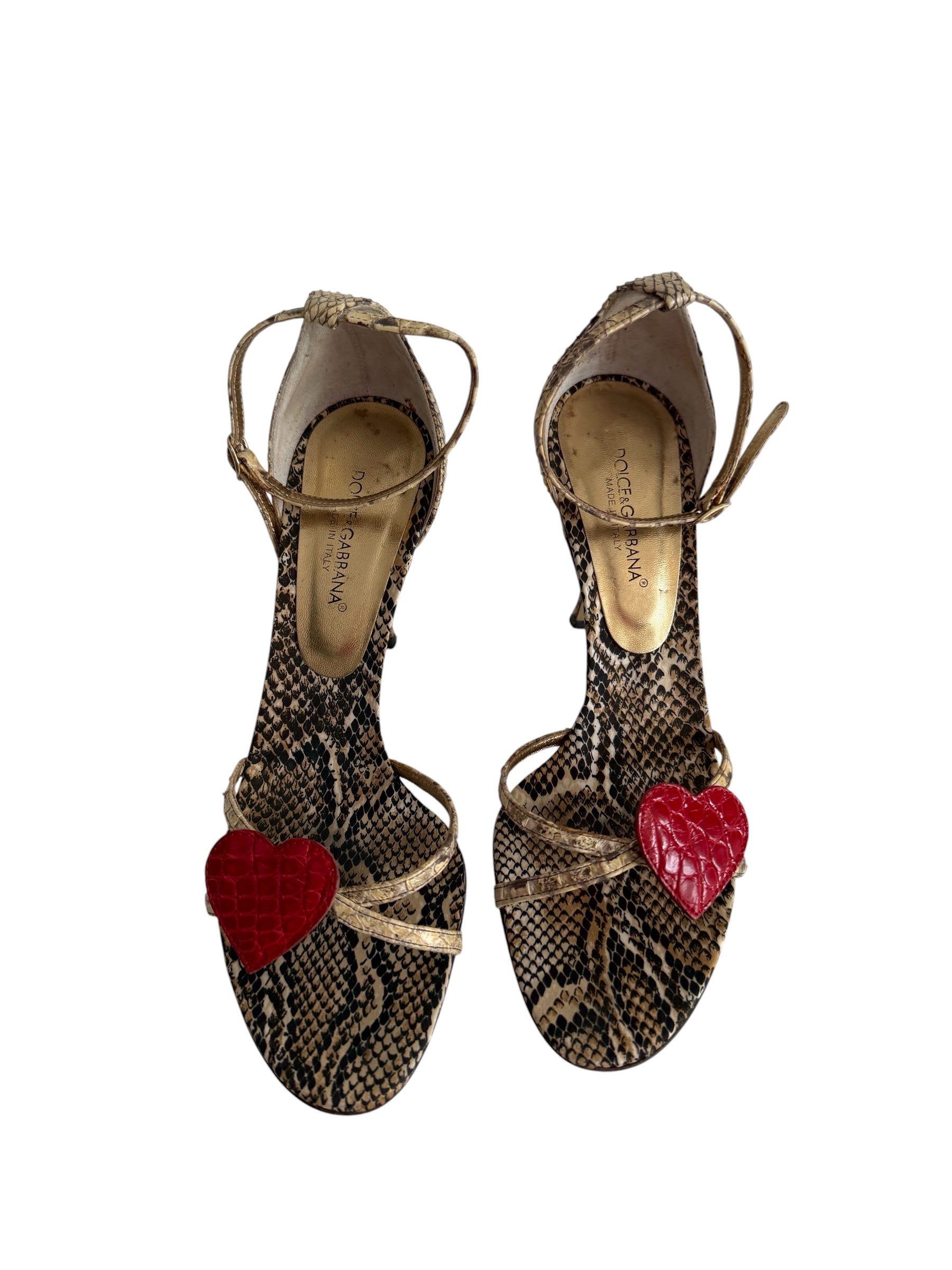 Dolce & Gabbana S/S 2005 heart python sandals