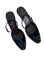Chanel velvet heels early 2000s