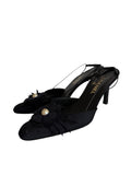 Chanel vintage slingback pearl CC