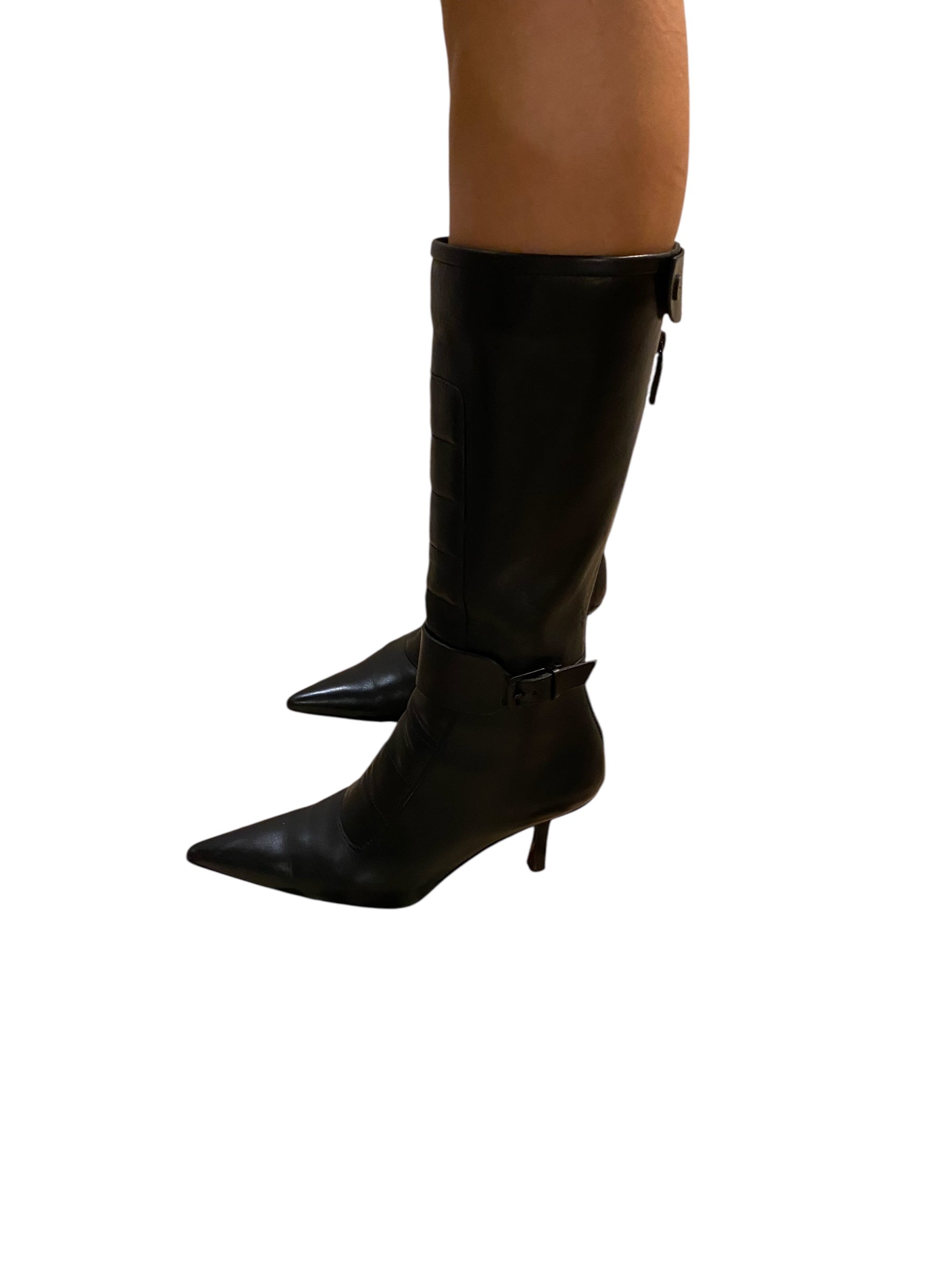 Gucci black motor boots Tom Ford Era