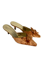 Richard Tyler velvet peach mules