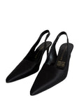 Silk vintage black slingback