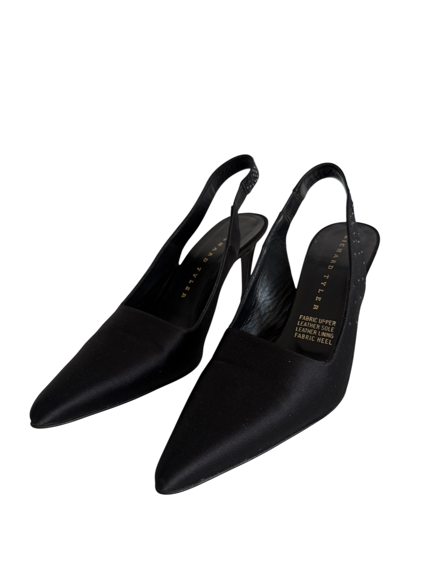 Silk vintage black slingback