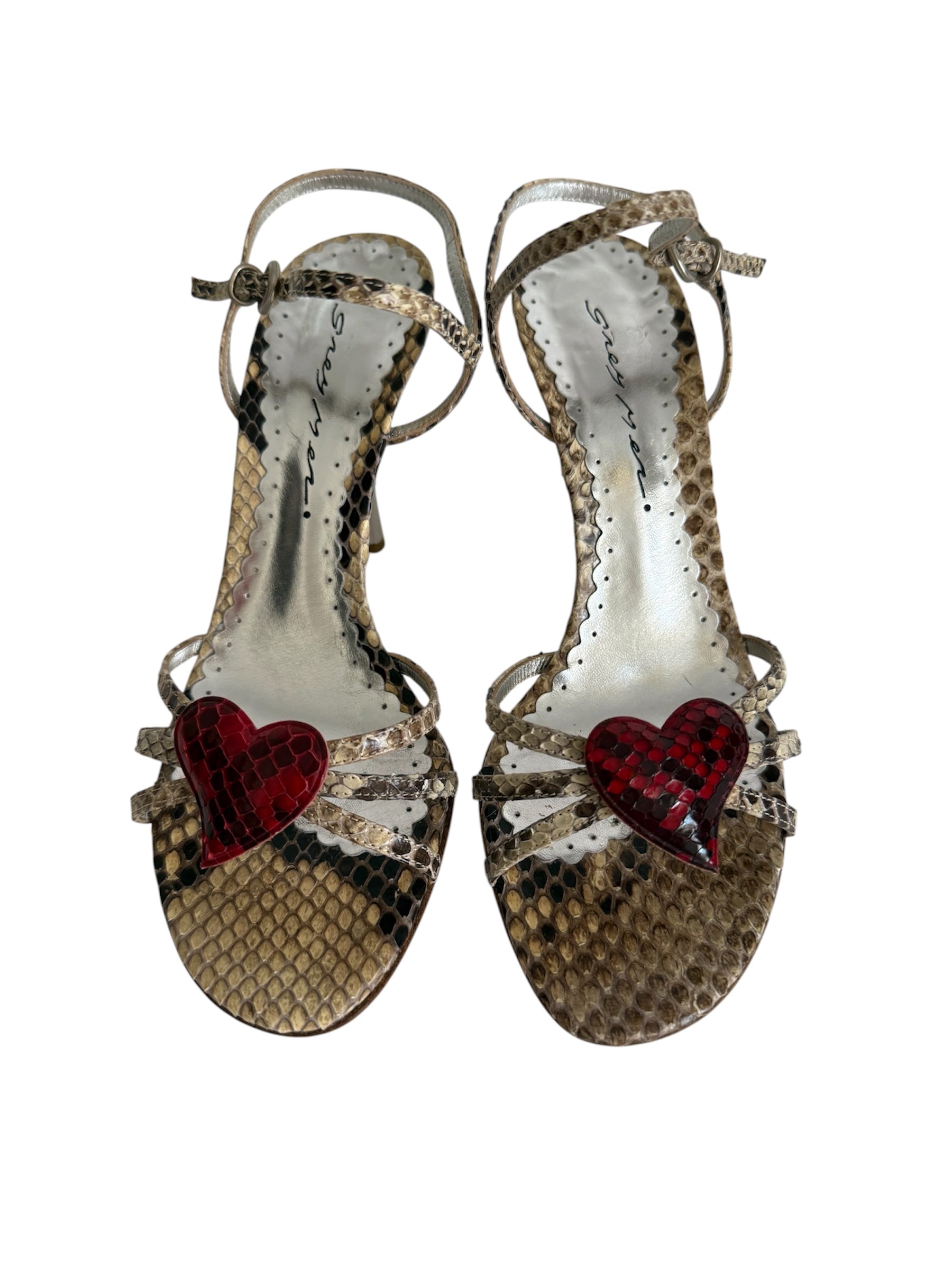 Python red heart heels 90s 2000s