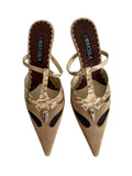 Mules suede python print