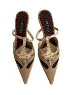 Mules suede python print