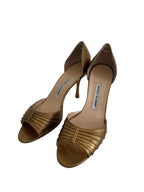 Manolo Blahnik bronze heels