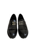 Black fringe moccasin