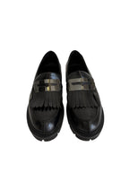 Black fringe moccasin