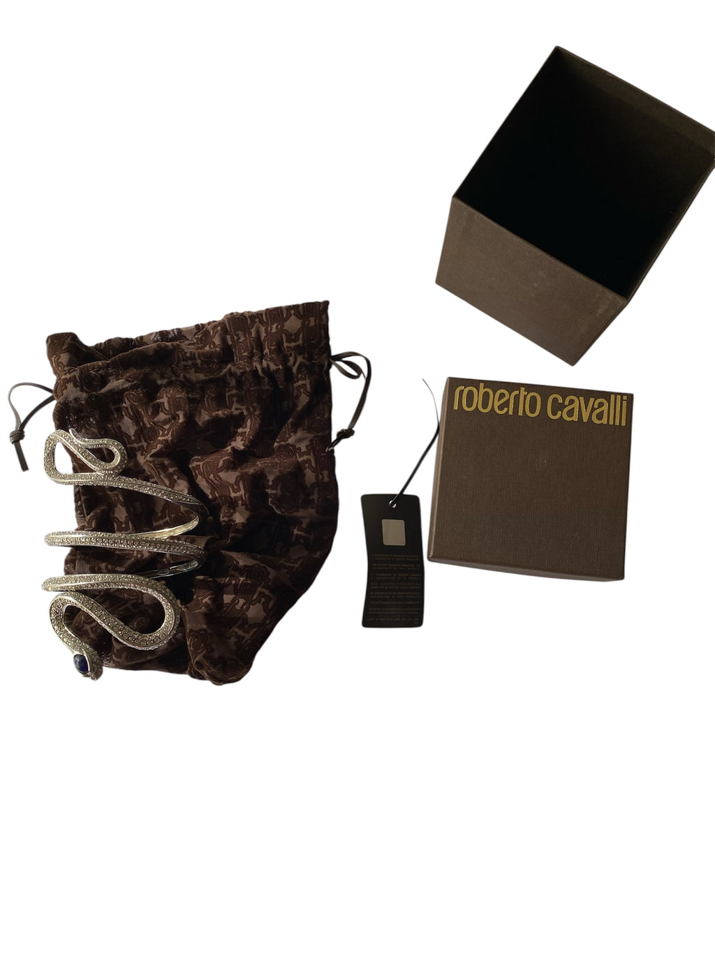 Rare Roberto Cavalli arm bracelet silver snake